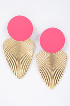 FUCHSIA GEOMETRIC SHAPE EARRINGS