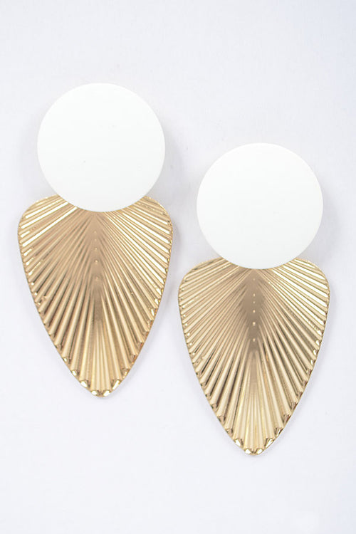 WHITE GEOMETRIC SHAPE EARRINGS