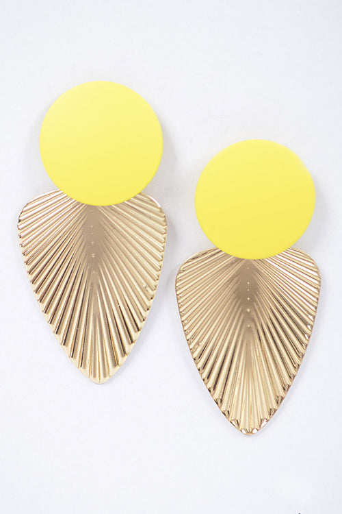 YELLOW GEOMETRIC SHAPE EARRINGS