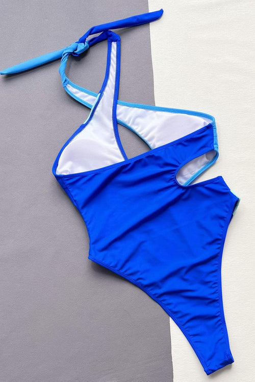 OCEAN VIEW COLOR-BLOCK ONE-PIECE SWIMSUIT