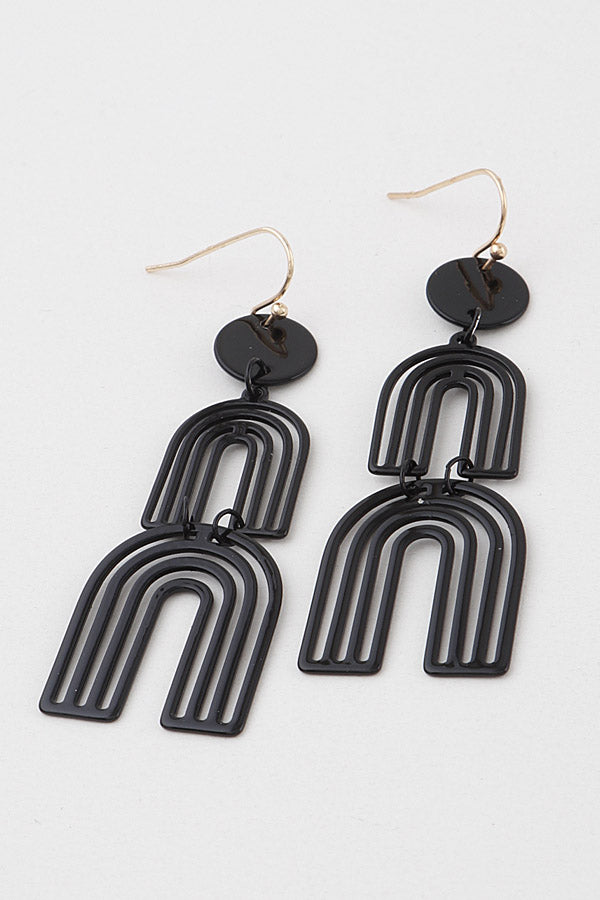 ★人氣★MONDAY EDITION★TWIN MOVEMENT EARRINGS_2色 Suzy Levian Black Sterling Silver Multi Color Cubic Zirconia