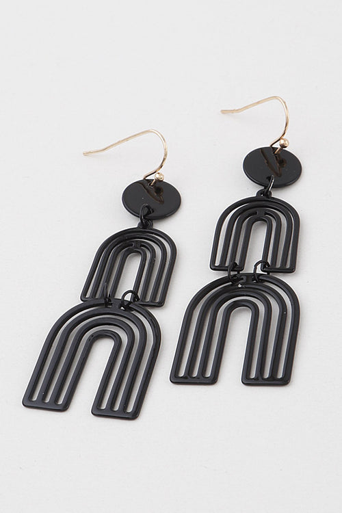 BLACK TWIN ARCH EARRINGS