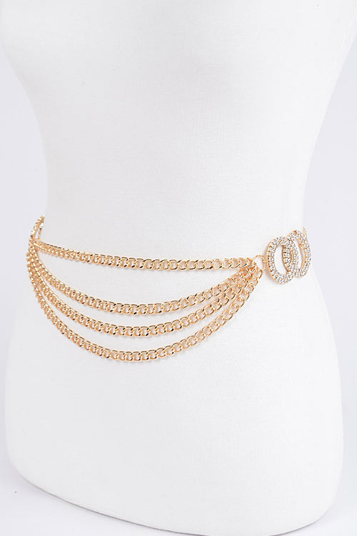 GOLD OO BUCKLE LAYER CHAIN BELT