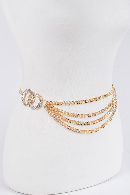 GOLD OO BUCKLE LAYER CHAIN BELT