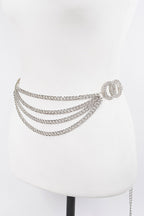 SILVER OO BUCKLE LAYER CHAIN BELT